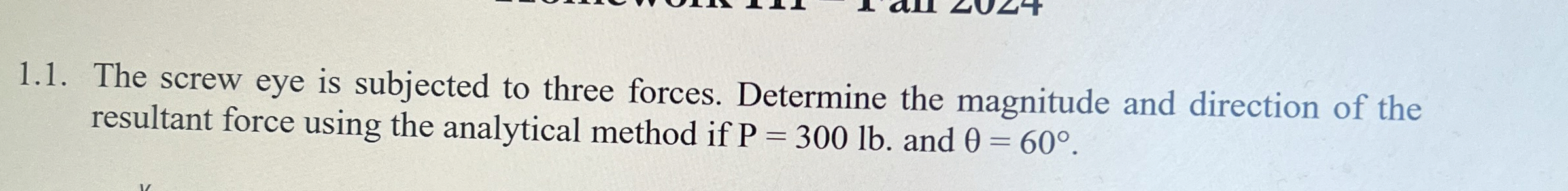 1 . 1 . The screw eye is subjected to three