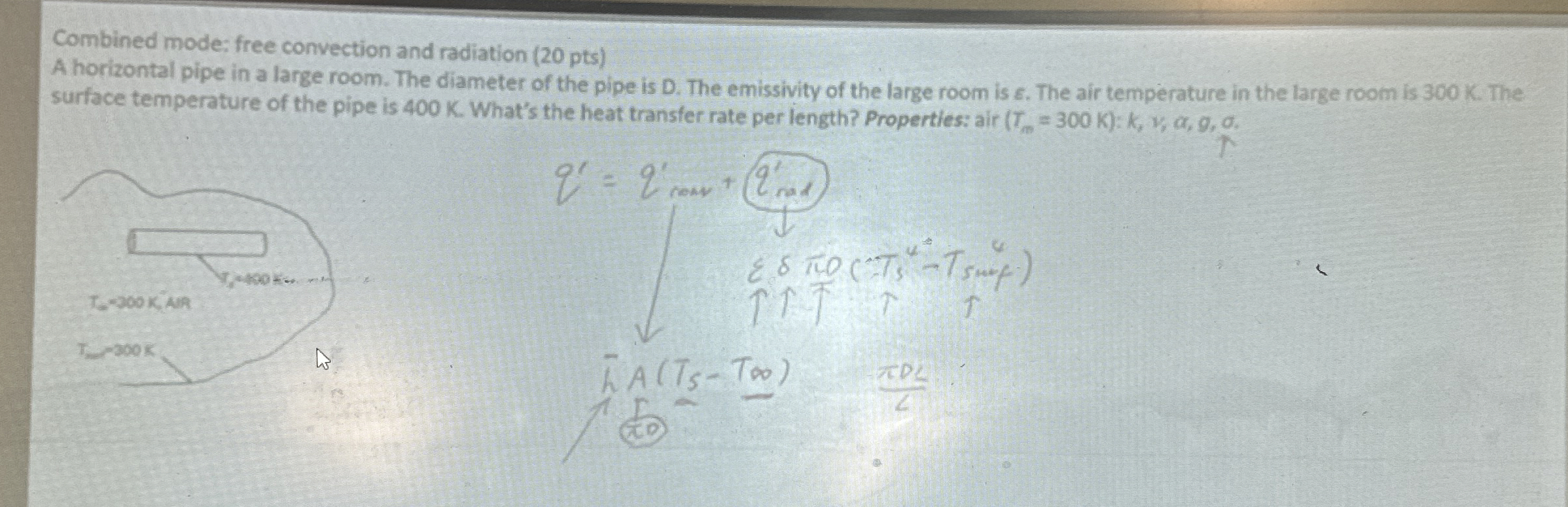 Combined mode: free convection and radiation ( 2
