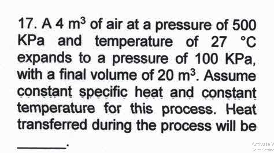 Show me the steps to solve A 4 m 3 of air at a