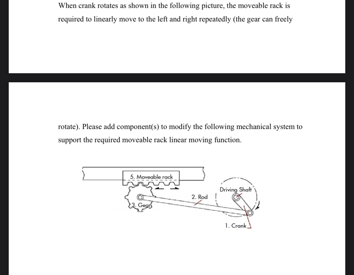 When crank rotates as shown in the following