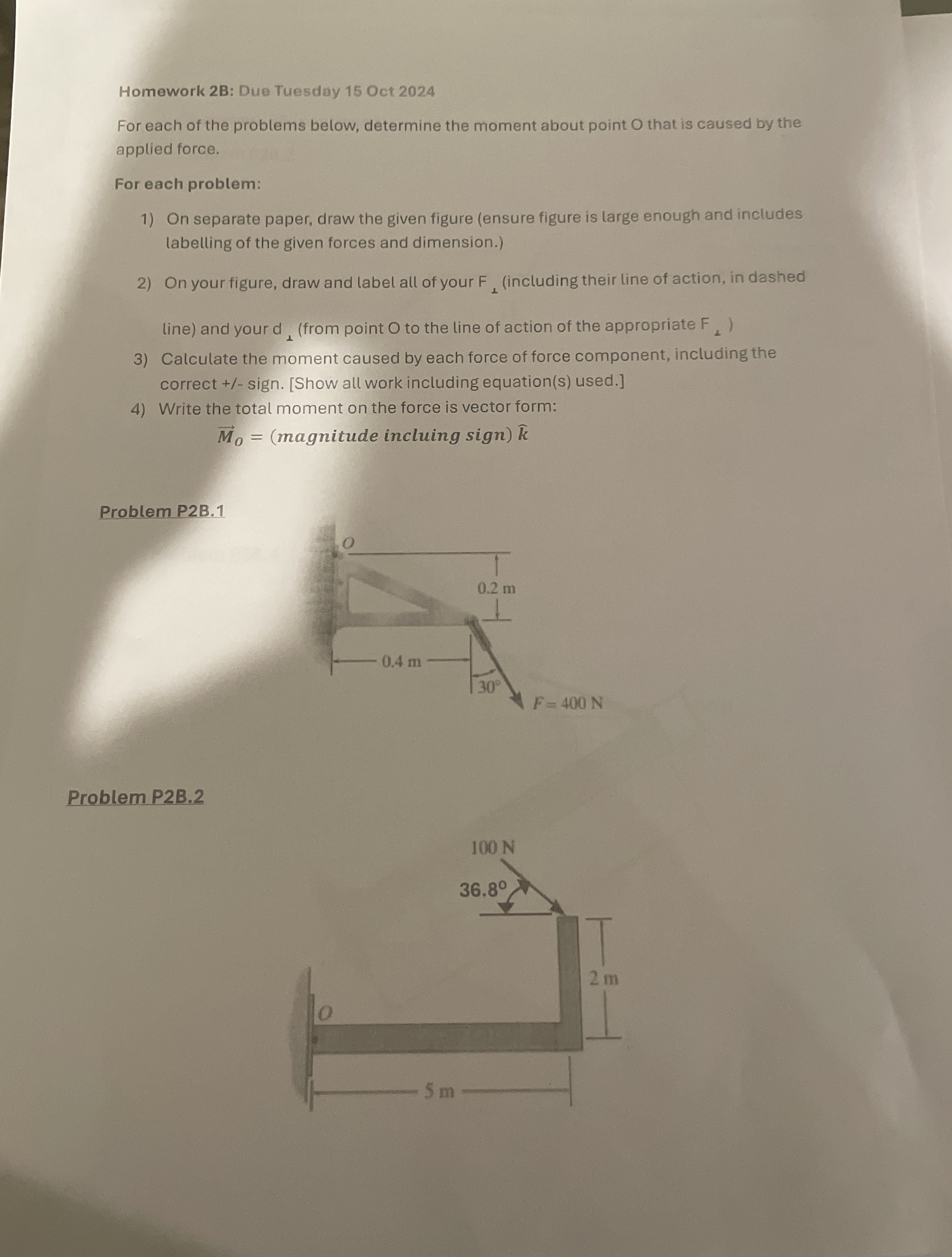 Homework 2 B: Due Tuesday 1 5 Oct 2 0 2 4 For