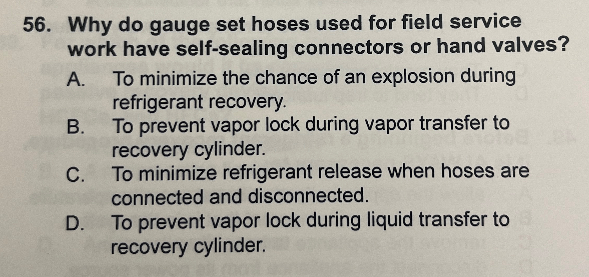 Why do gauge set hoses used for field service