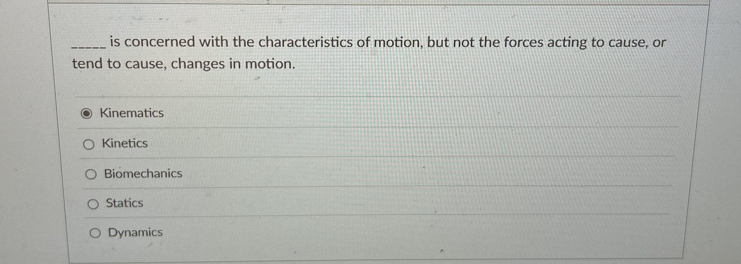 is concerned with the characteristics of motion,