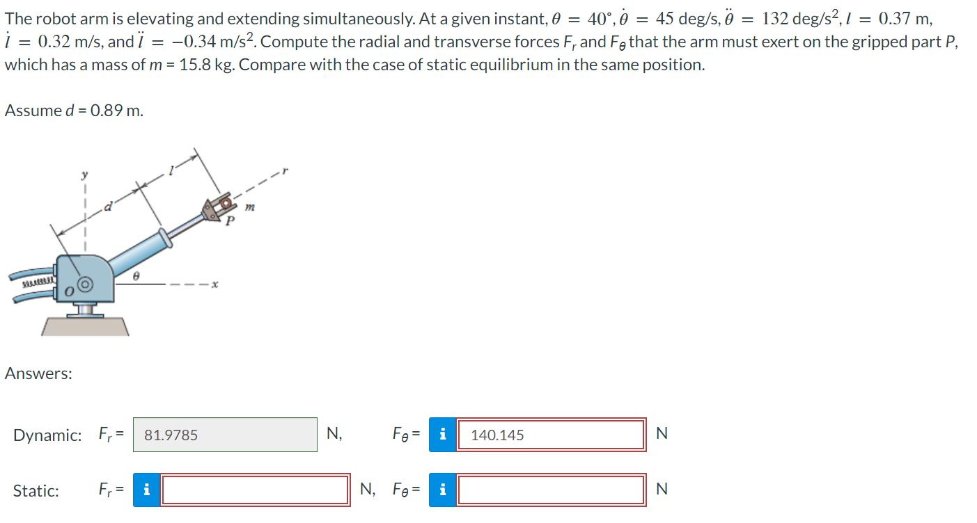 The robot arm is elevating and extending