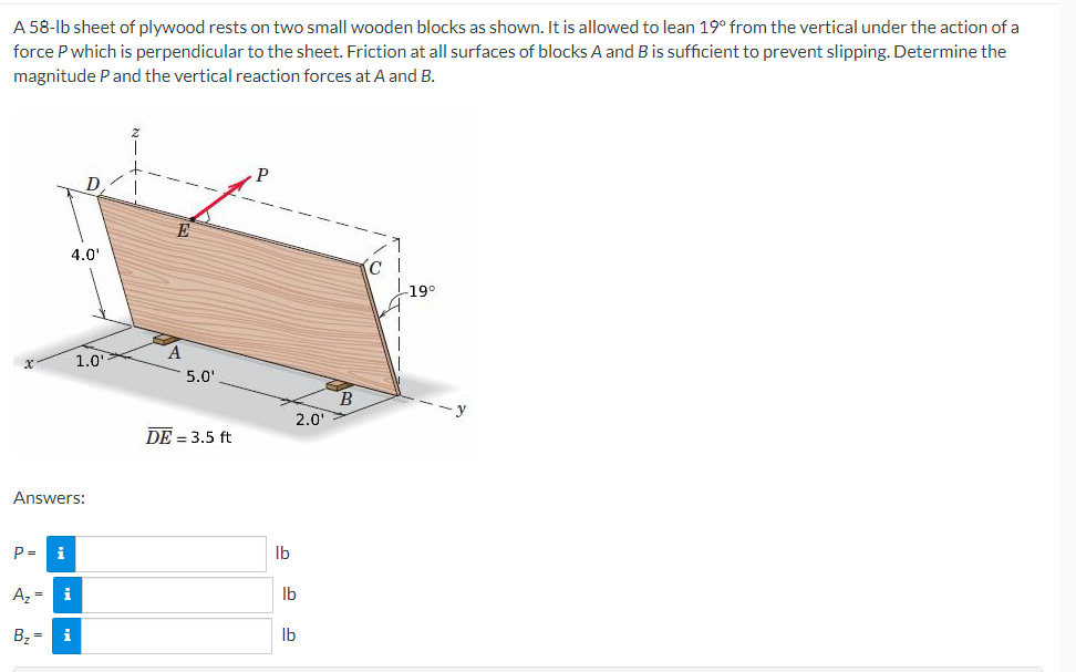 A 5 8 - lb sheet of plywood rests on two small