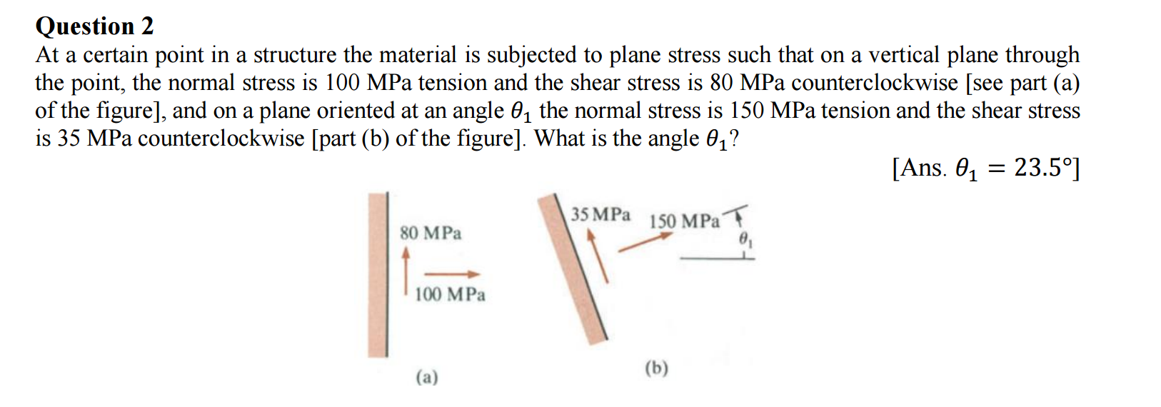 Question 2 At a certain point in a structure the
