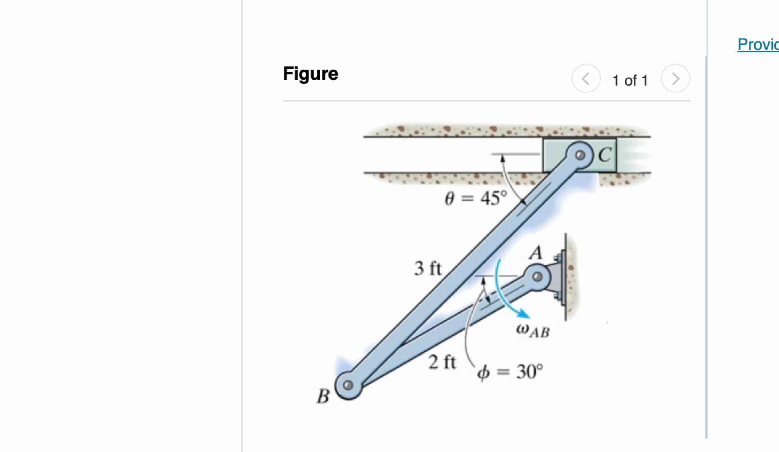 The angular velocity of link AB is AB = 3 . 4 rad