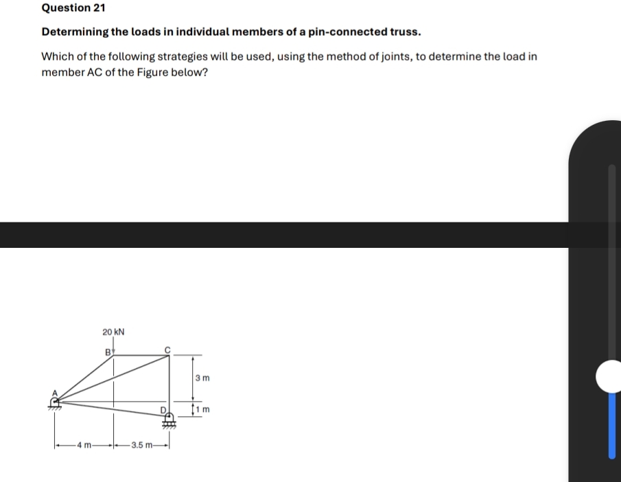 Question 2 1 Determining the loads in individual