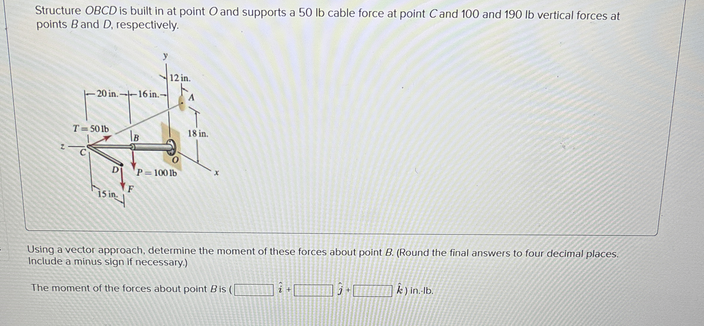 Structure OBCD is built in at point O and