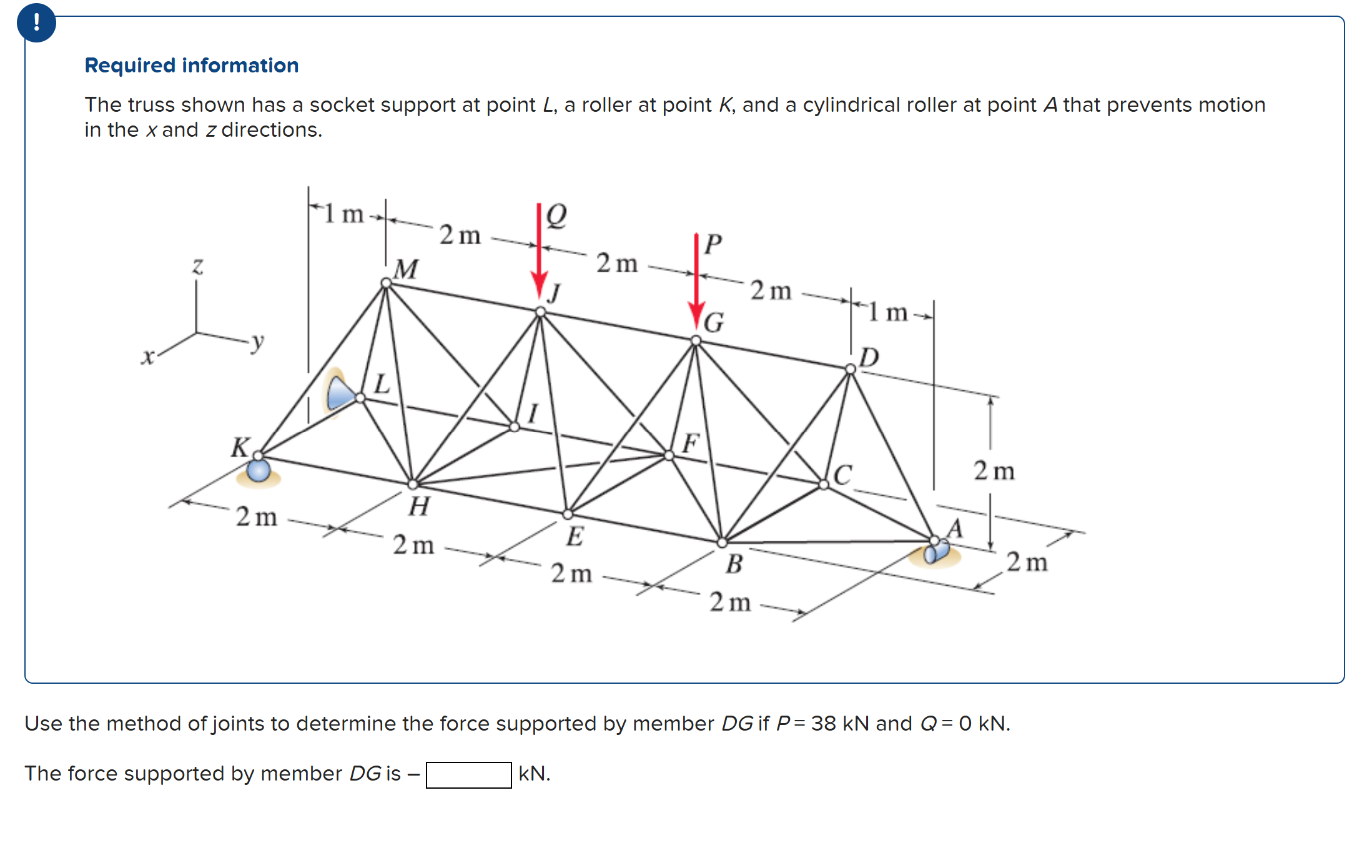 ! Required information The truss shown has a