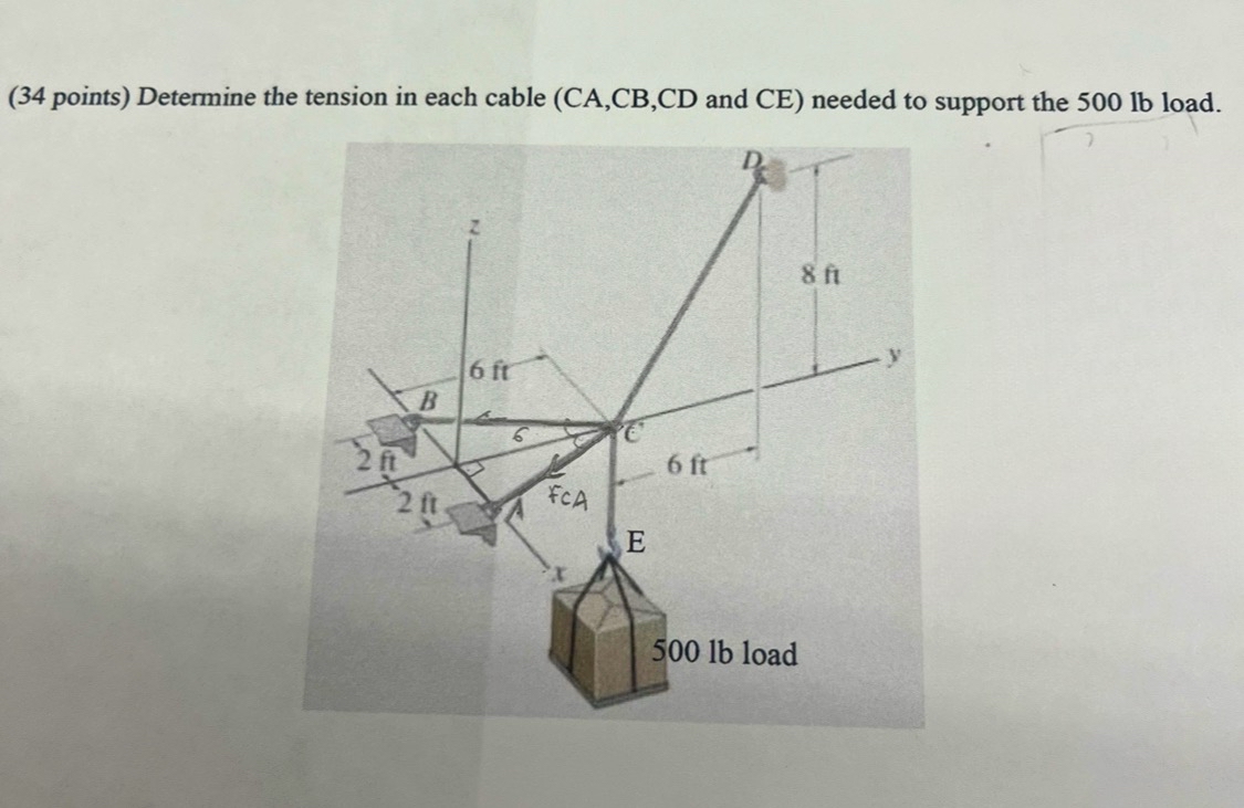 ( 3 4 points ) Determine the tension in each