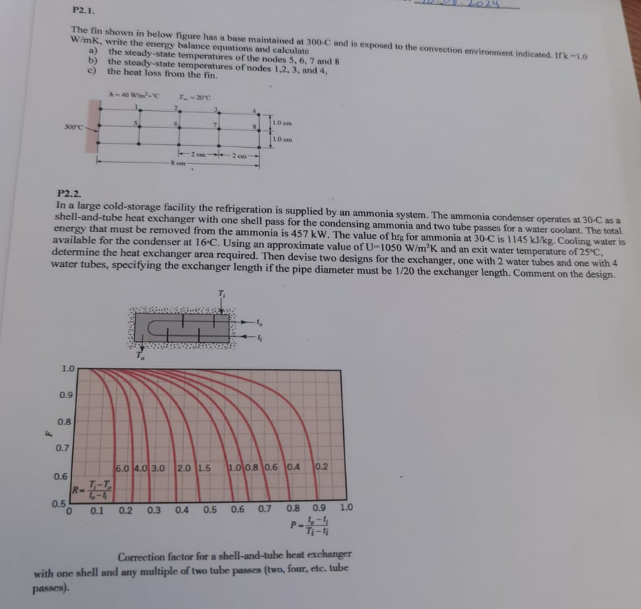 P 2 . 1 . The fin shown in below figure has a