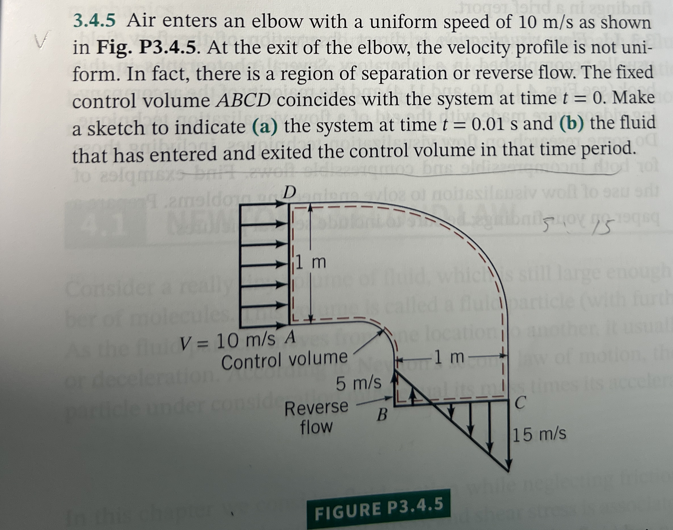 3 . 4 . 5 Air enters an elbow with a uniform