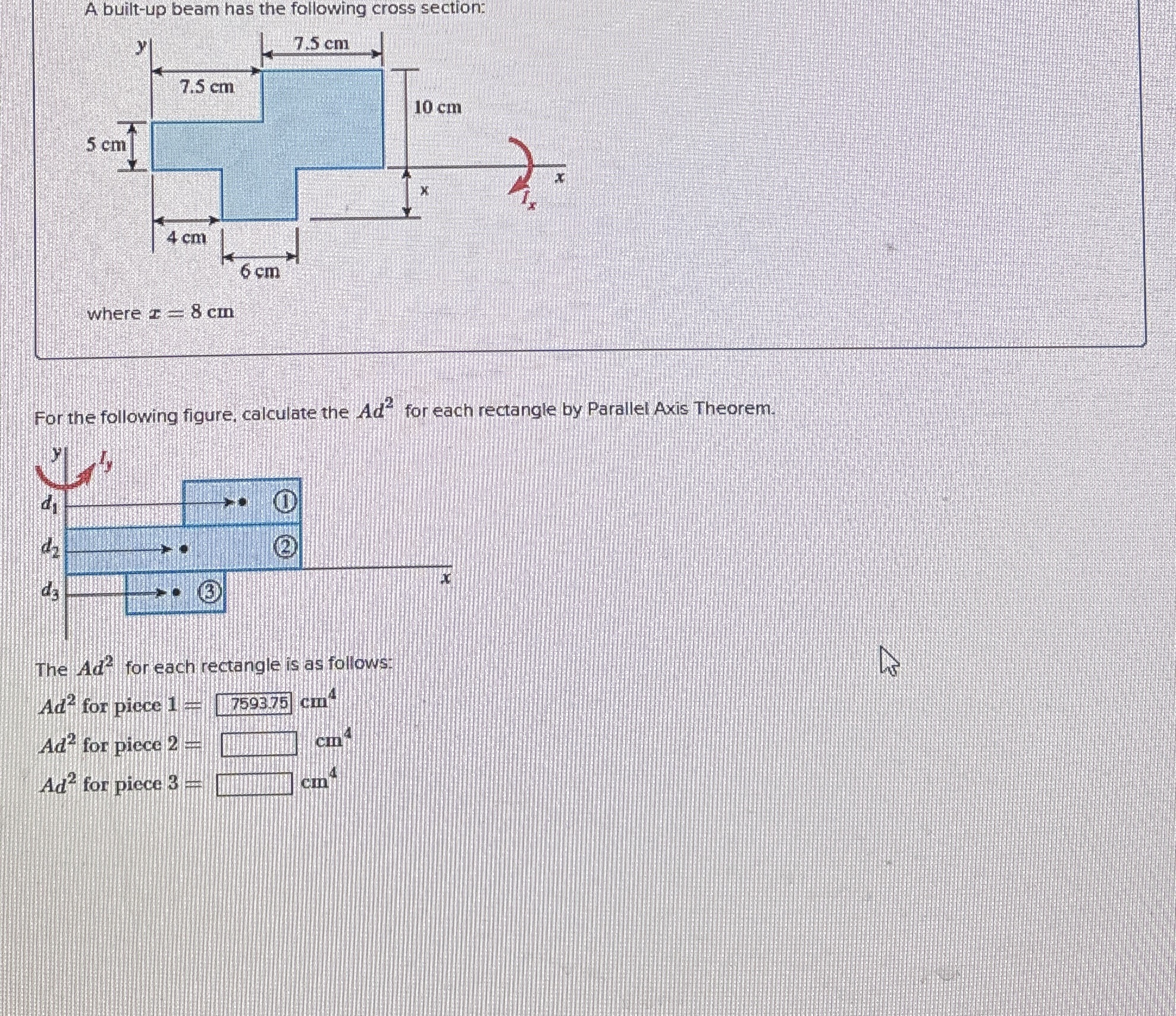 A built - un beam has the following cross