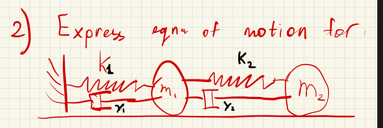 Express system of 2 equations of motion for the