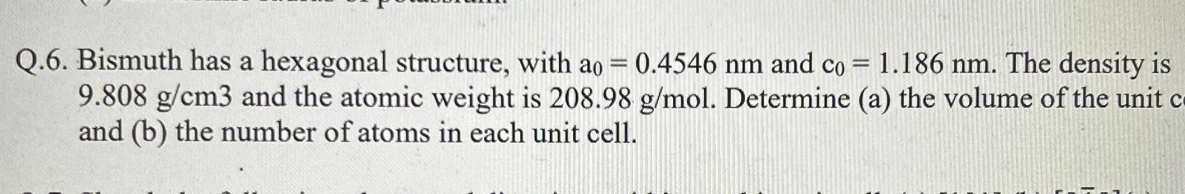 Q . 5 . The density of potassium, which has the