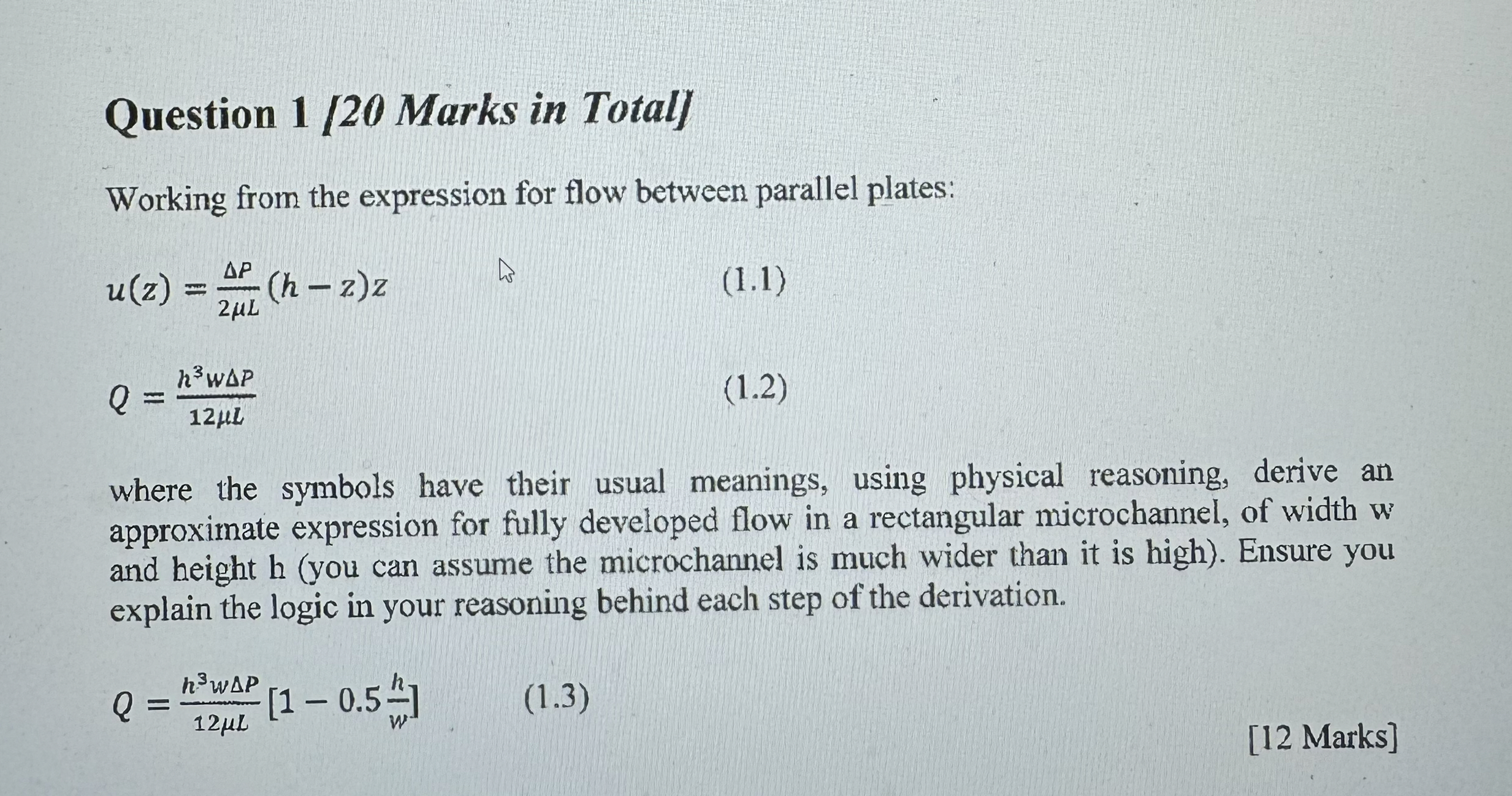 Question 1 [ 2 0 Marks in Total ] Working from