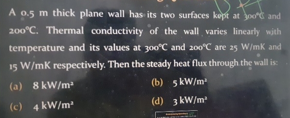 A 0 . 5 m thick plane wall has its two surfaces