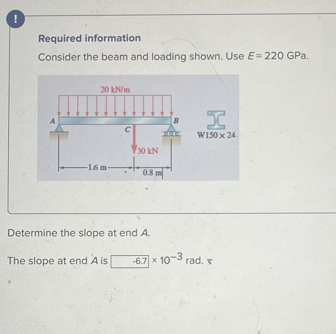 ! Required information Consider the beam and