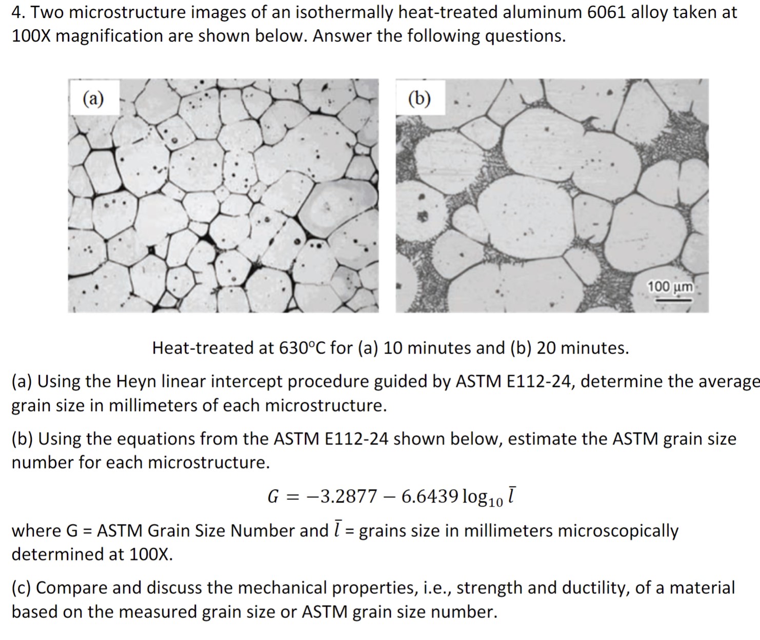 Two microstructure images of an isothermally heat