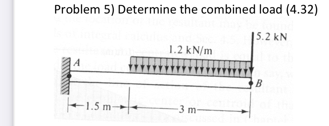 Problem 5 ) Determine the combined load ( 4 . 3 2