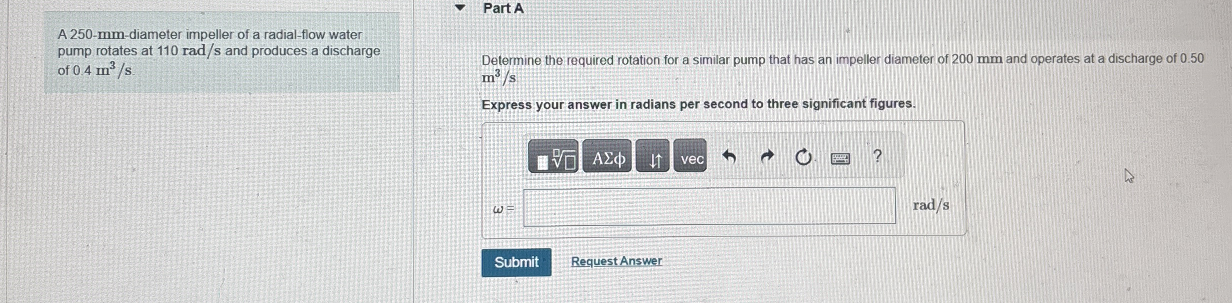 A 2 5 0 - mm - diameter impeller of a radial -