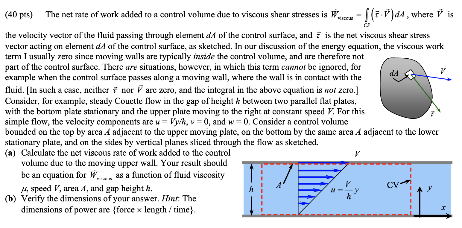 The net rate of work added to a control volume