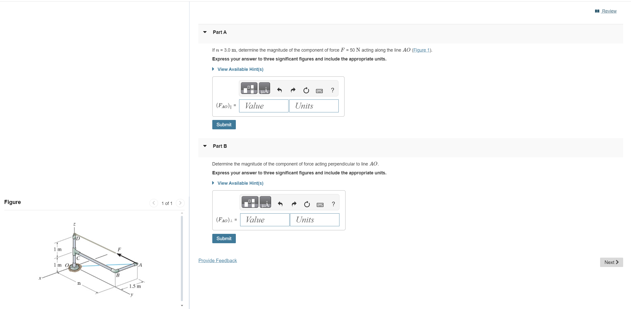 Consider ( Figure 1 ) . Suppose that a = 3 . 5 m