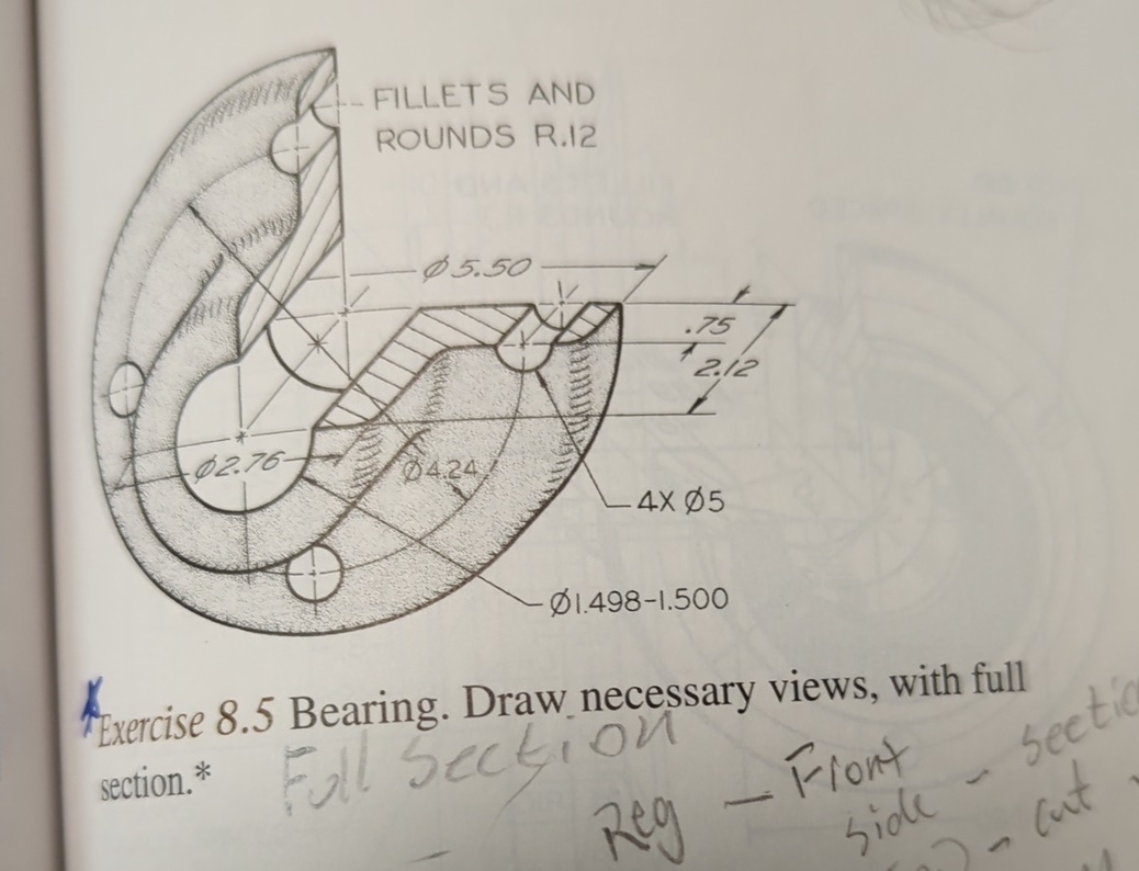 i need help with section veiws please. Exercise 8
