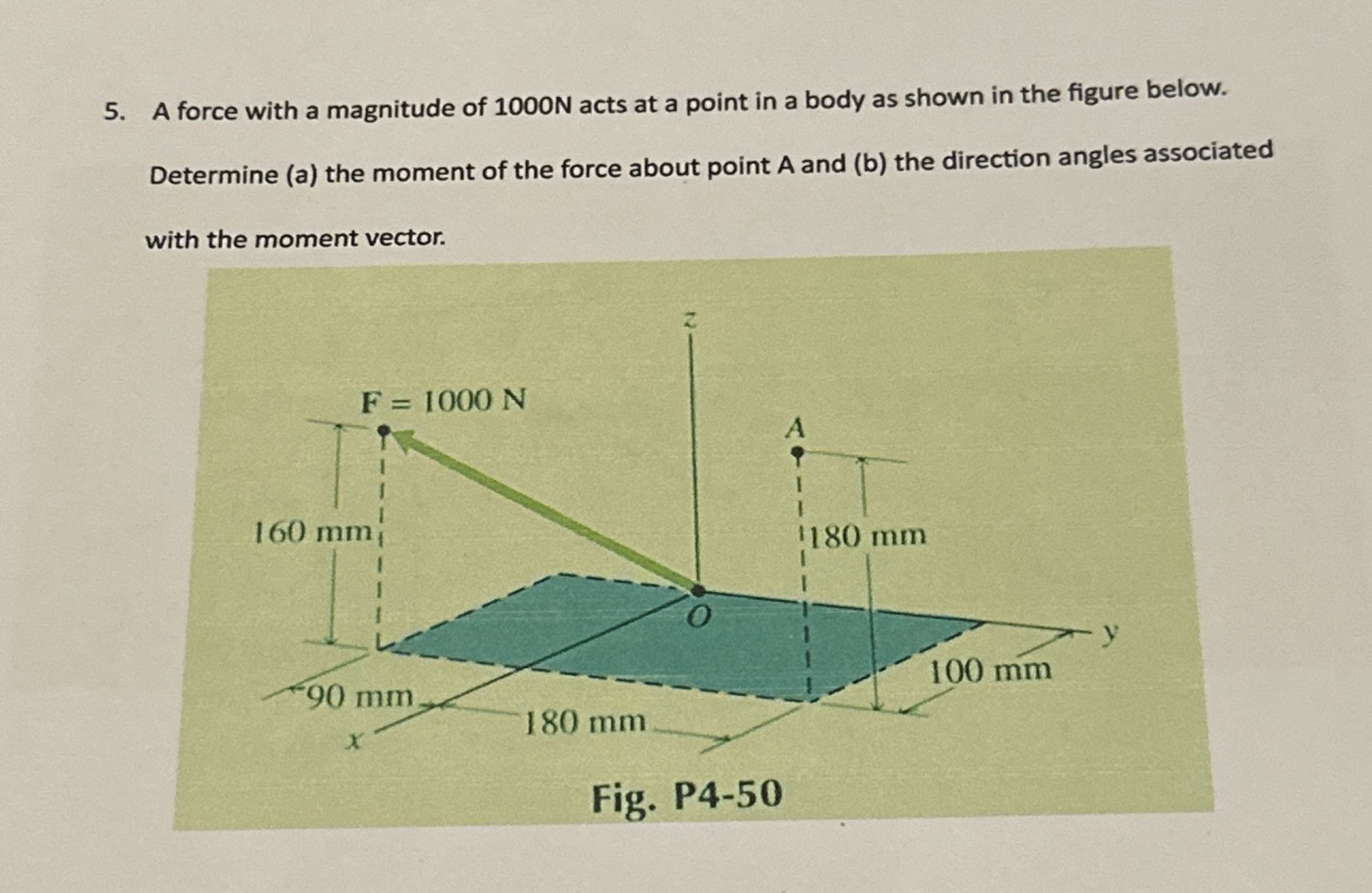 A force with a magnitude of 1 0 0 0 N acts at a