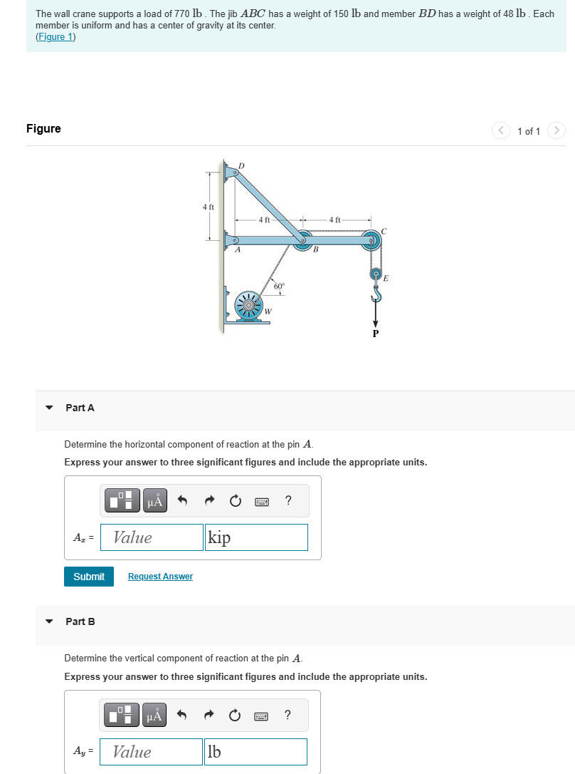The wall crane supports a load of 7 7 0 lb . The