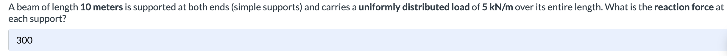 A beam of length 1 0 meters is supported at both