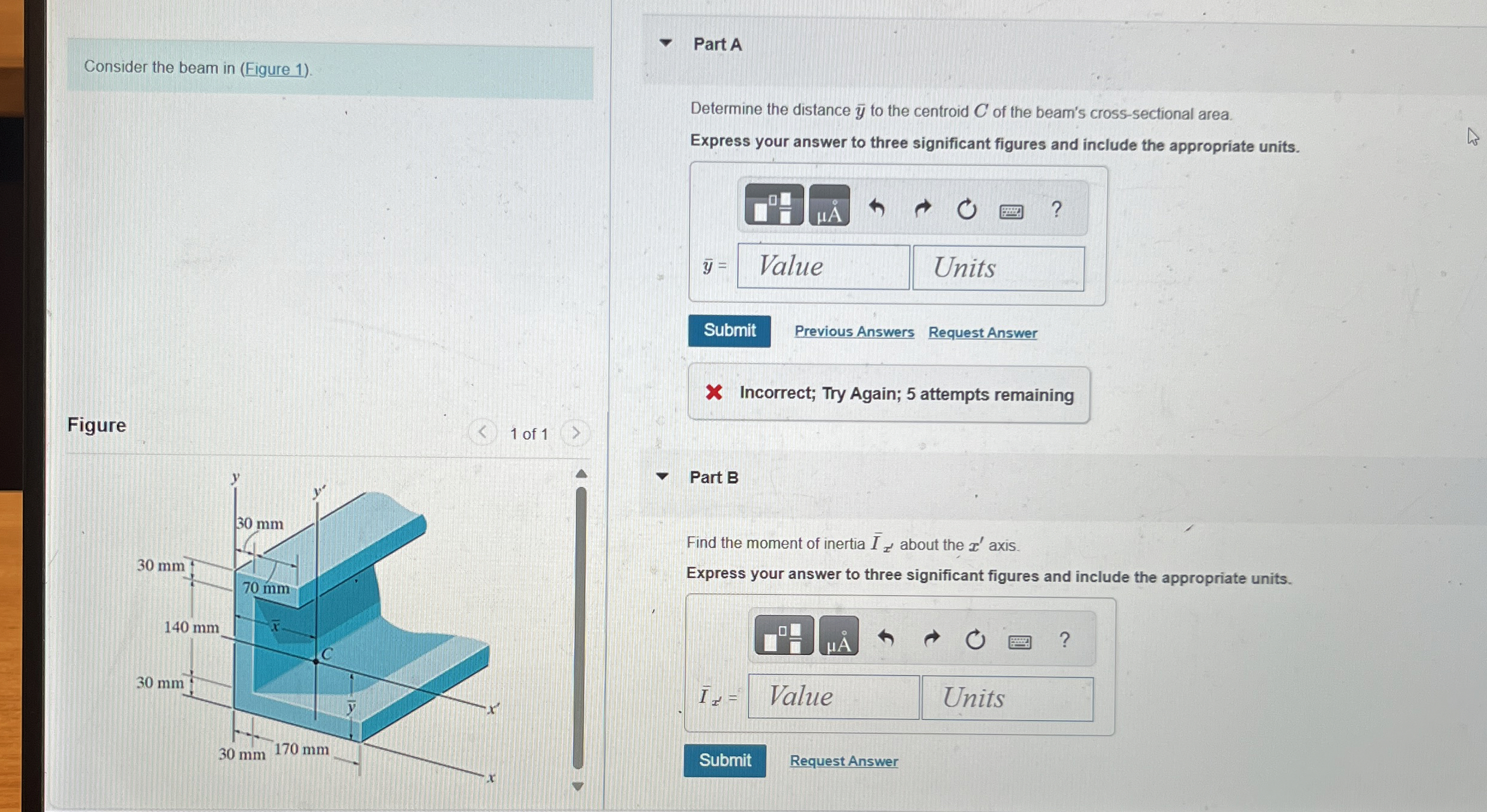 Consider the beam in ( Figure 1 ) . Figure 1 of 1