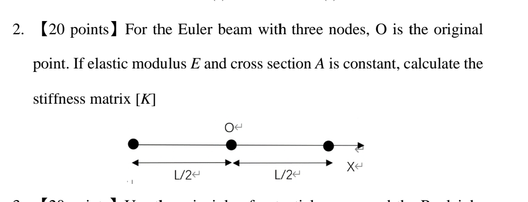 2 . 2 0 points For the Euler beam with three