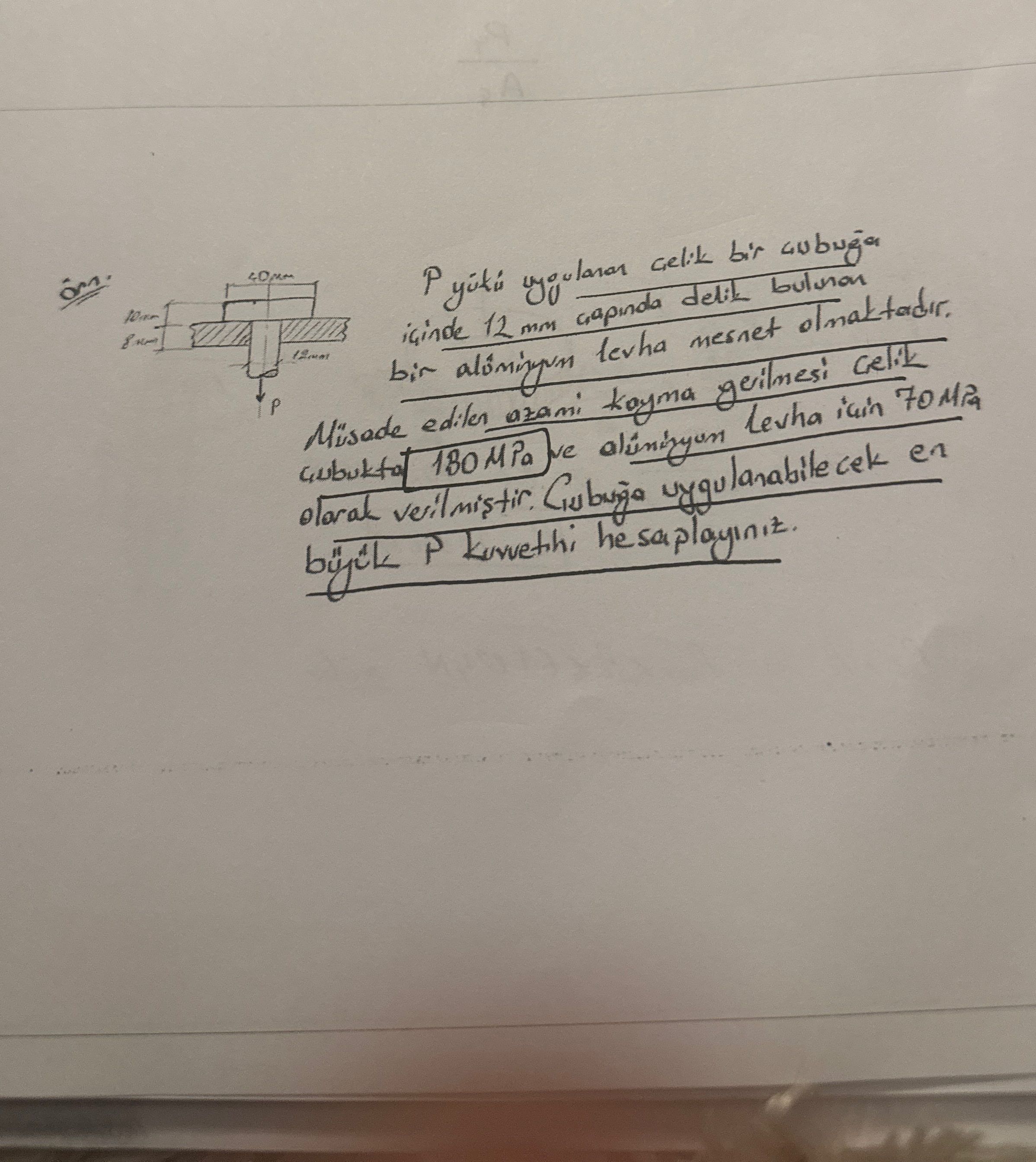 Py t uyoulanar celik bir cubu a iGinde 1 2 mm