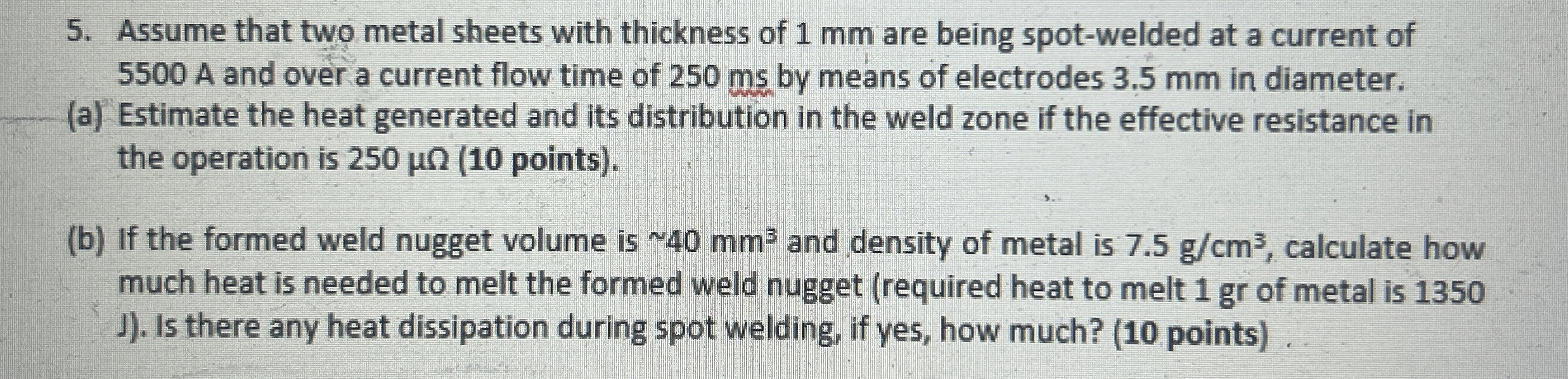 Assume that two metal sheets with thickness of 1