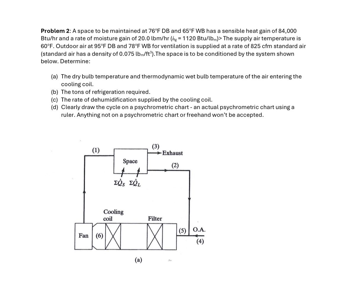 Problem 2 : A space to be maintained at 7 6 F D B