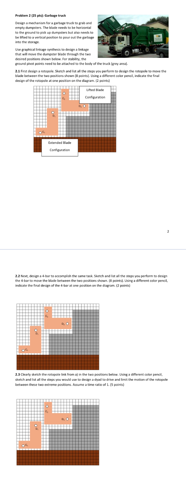 2 . 2 Next, design a 4 - bar to accomplish the