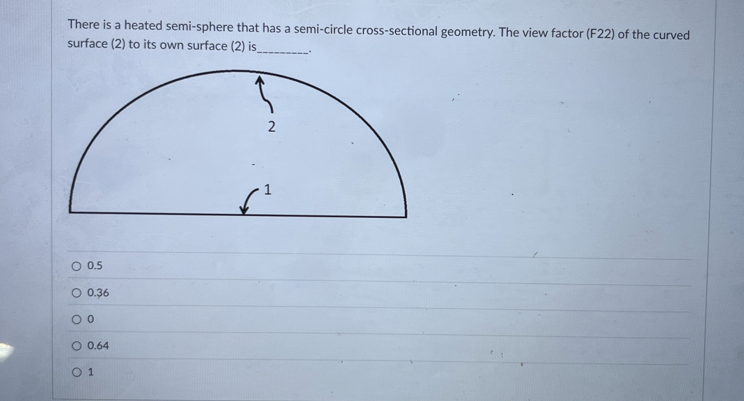 There is a heated semi - sphere that has a semi -