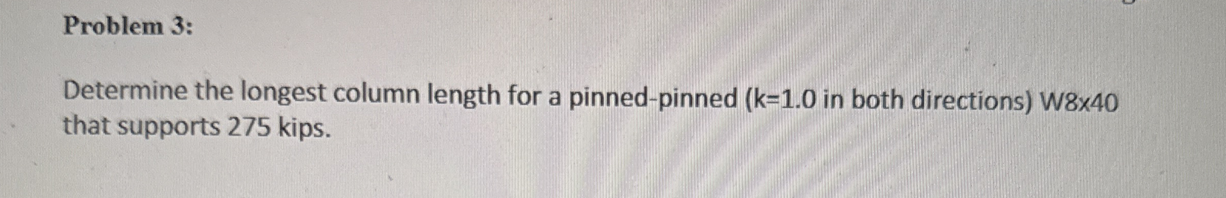 Problem 3 : Determine the longest column length
