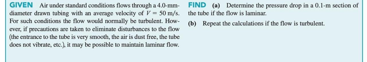GIVEN Air under standard conditions flows through