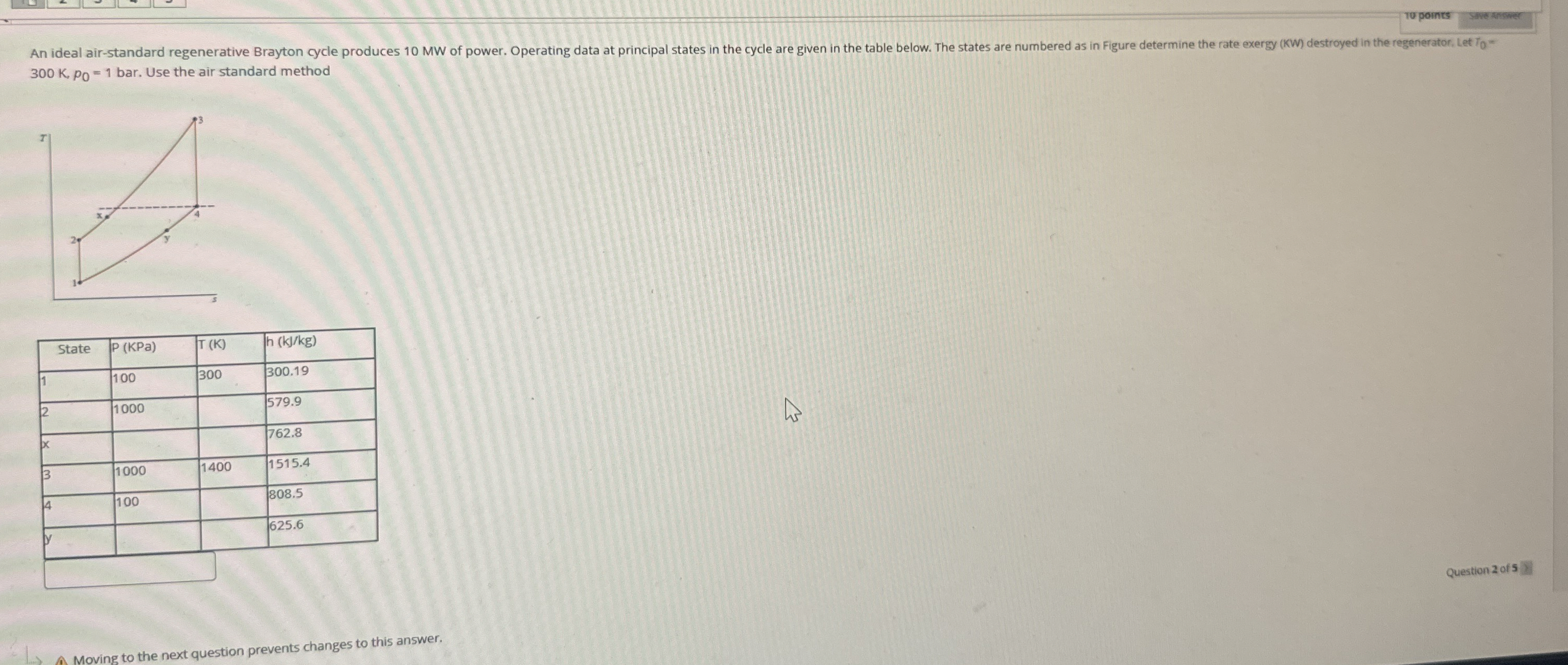 1 0 points 3 0 0 K , p 0 = 1 b a r . Use the air