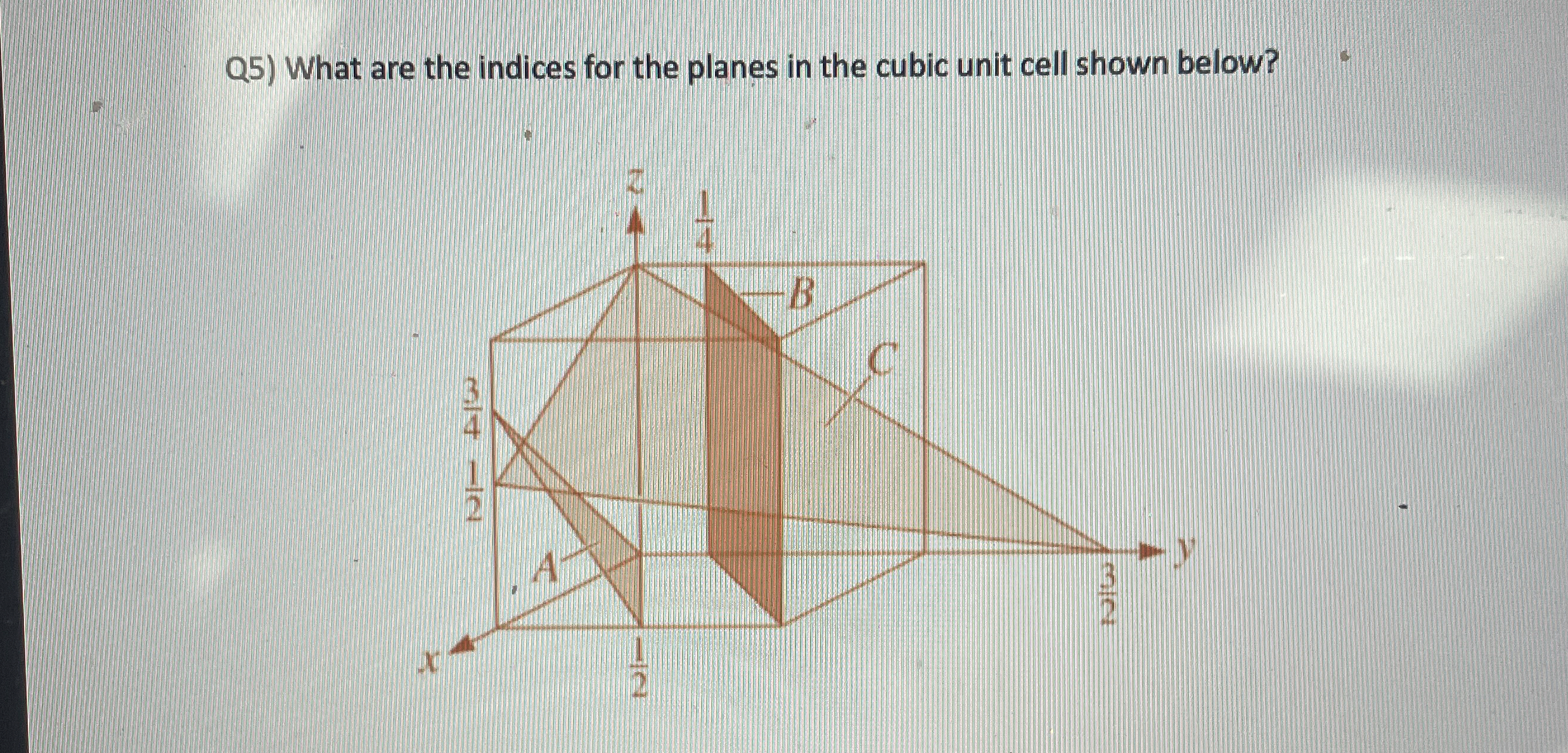 Q 5 ) What are the indices for the planes in the