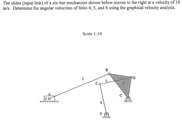The slider ( input link ) of a six - bar