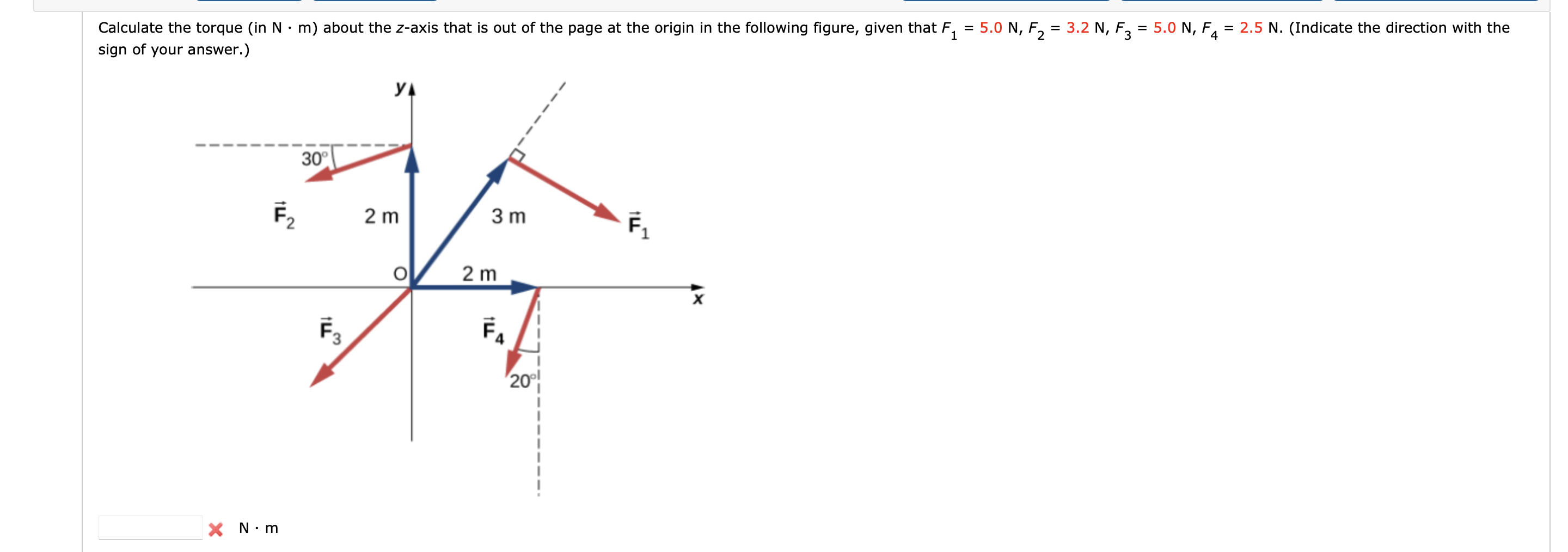 N * m z - axis that is out of the page at the