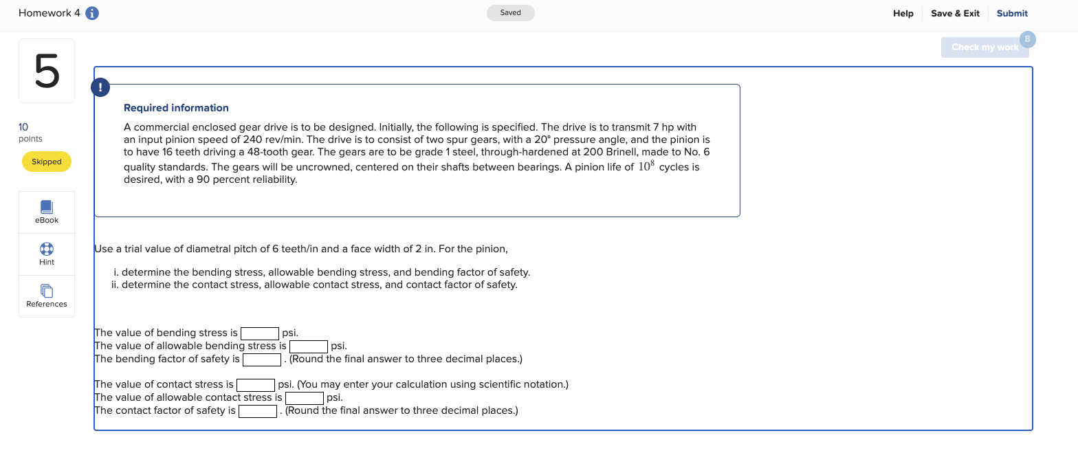 Required information A commercial enclosed gear