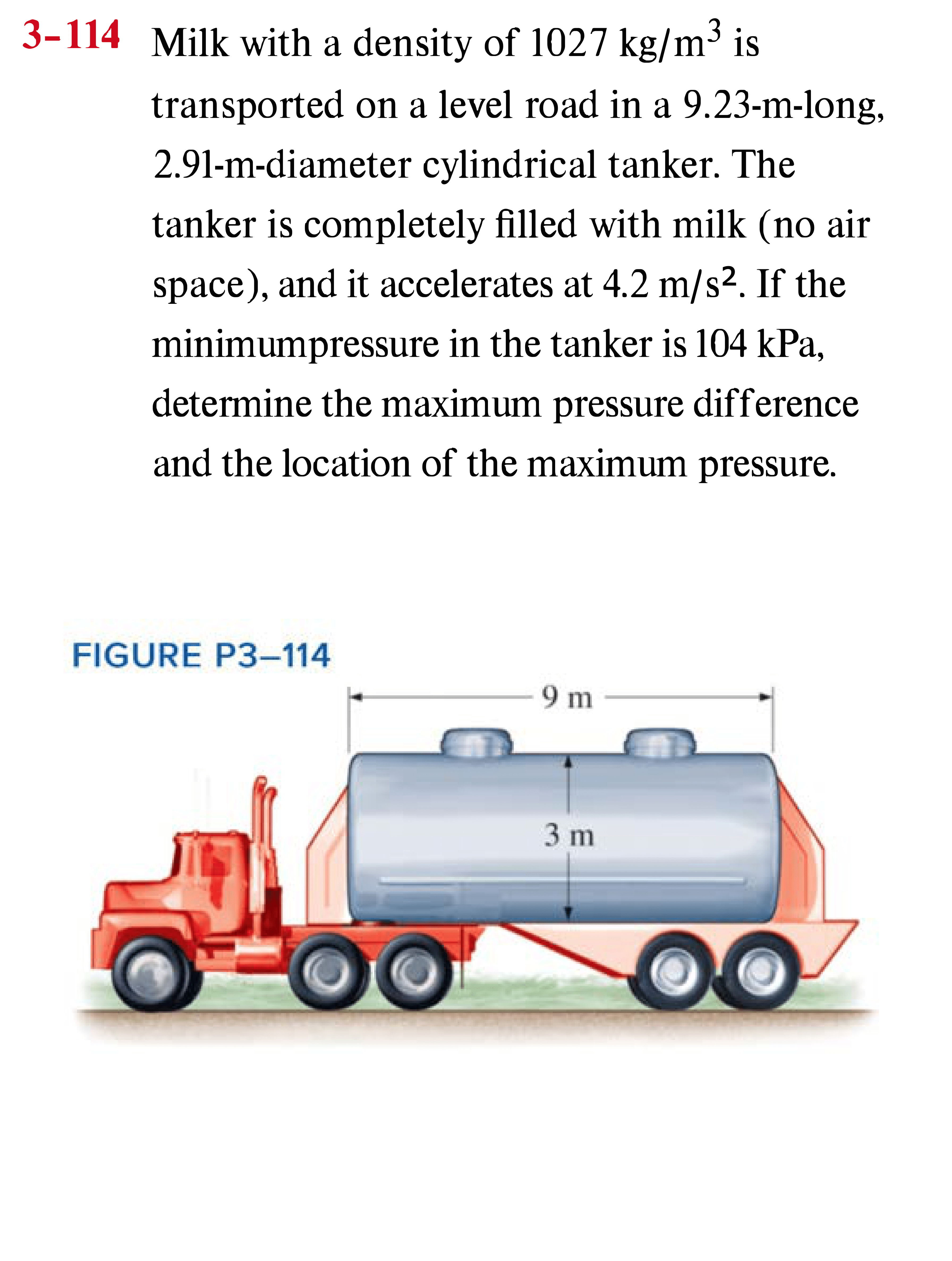 3 - 1 1 4 Milk with a density of 1 0 2 7 kg / m ^