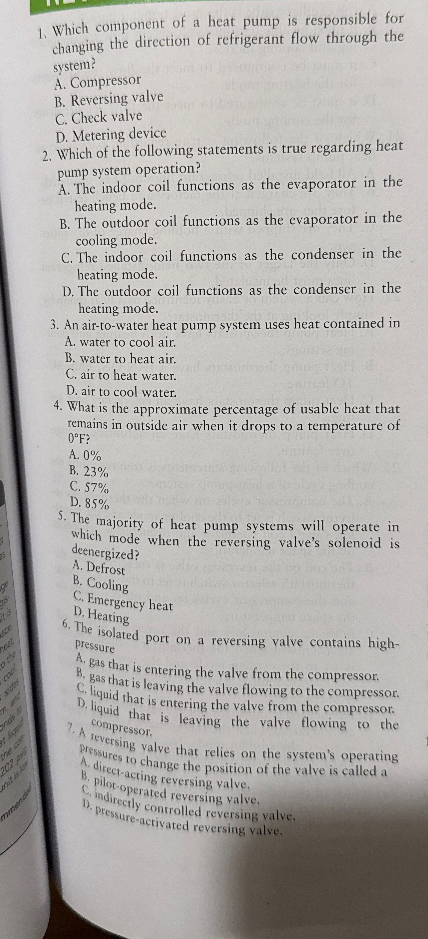 Which component of a heat pump is responsible for