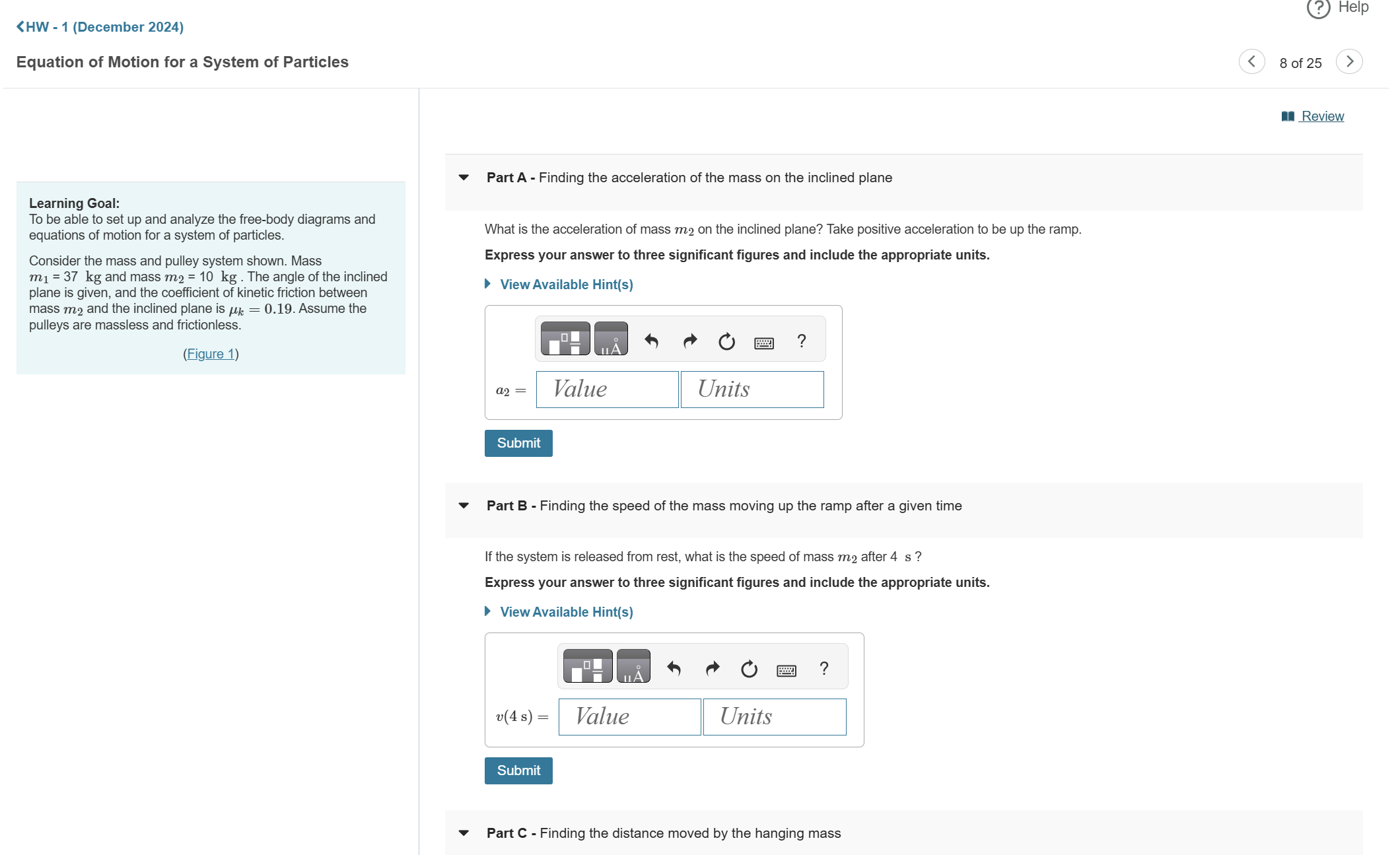 Equation of Motion for a System of Particles