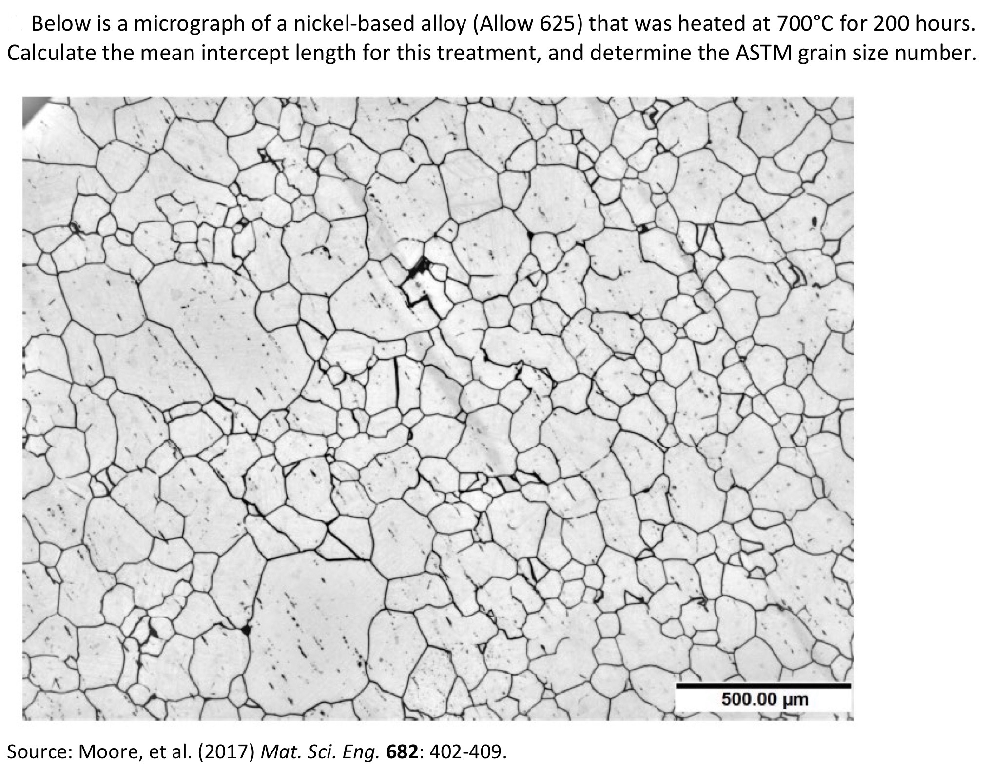 Below is a micrograph of a nickel - based alloy (
